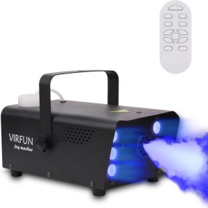 VIRFUN Fog Machine with Timer, Colorful Lights, Smoke Machine with Wireless Remote Control for Halloween Parties and Stage