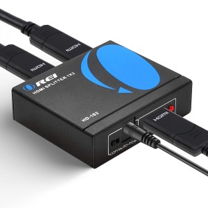 OREI HDMI Splitter 1 in 2 Out 4K - 1x2 HDMI Display Duplicate/Mirror - Powered Splitter Full HD 1080P, 4K @ 30Hz (One Input To