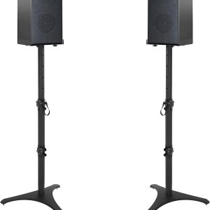 Speaker Stands, TORIBIO Height Adjustable Extend 30.7" to 41", Holds Satellite & Small Bookshelf Speakers, Universal Floor