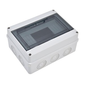 IP65 ABS Distribution Protection Box,8 Way Waterproof Circuit Breaker Distribution Box 8 DIN Rail Outdoor Distribution Junction