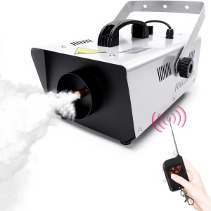 HOLDLAMP Fog Machine, 1200W and 6000CFM Smoke Machine with Wireless Remote Control and 6 Colorful LED Lights for Christmas