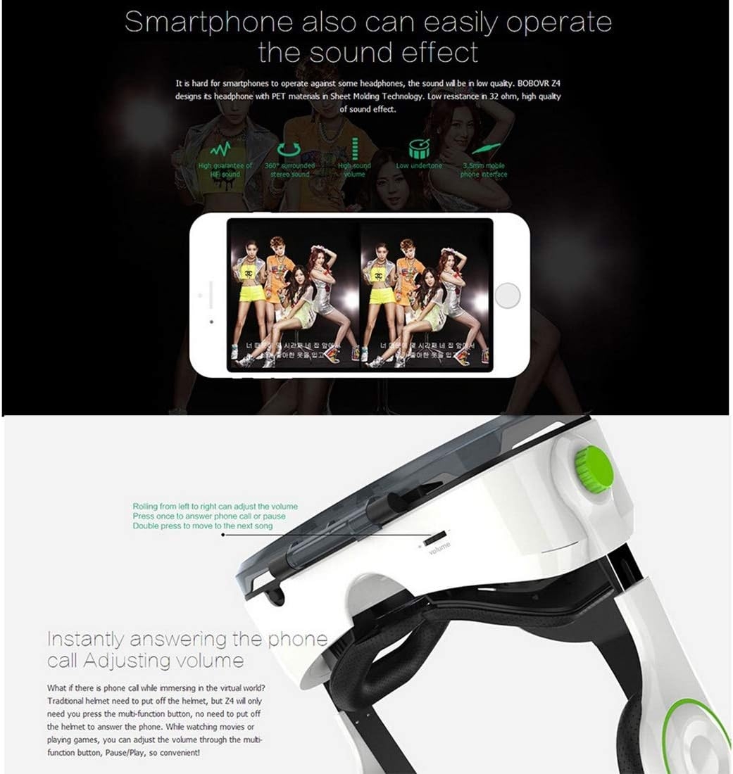 SHANGYA 3D Video Glasses BOBOVR Z4 VR BOX 3D Video Glasses with headphones PP of universal virtual reality 3.5 6.0 inches for - Image 9