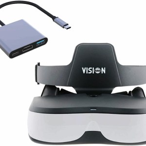 VISIONHMD Bigeyes H1 with Type-C Adapter- 3D Video Glasses with HDMI Input,Priviate 3D IMAX Movie Theater,Video Goggles