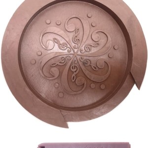 TUOREN 2PCS Soundhole Cover + String Silencer Rubber Acoustic Guitar Mute Silencer Feedback Buster Fit 4 inch Soundhole (Brown)