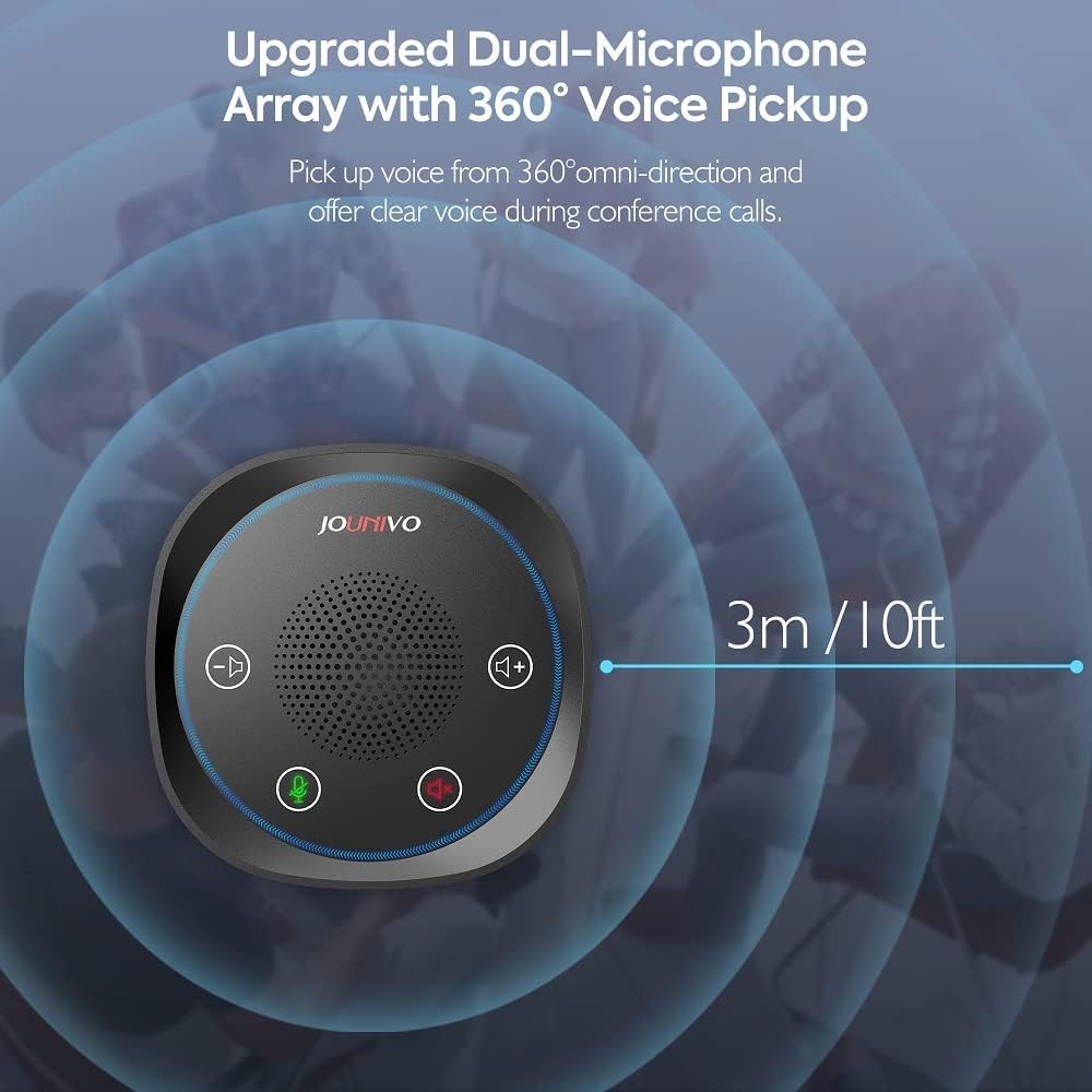 USB Speakerphone Microphone, Conference Speaker Omnidirectional Computer Mic, with 360º Voice Pickup, Touch-Sensor Buttons for - Image 9