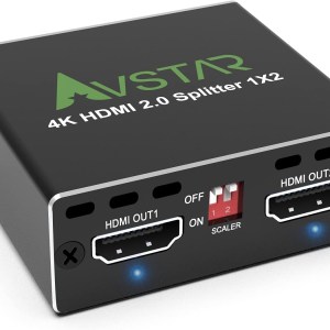 4K@60Hz HDMI Splitter 1x2 4:4:4,18 Gbps,Supports Soundbar,HDCP 2.2,HDCP 2.3 Bypass,EDID,Duplicate/Mirror/Copy,Downscale,