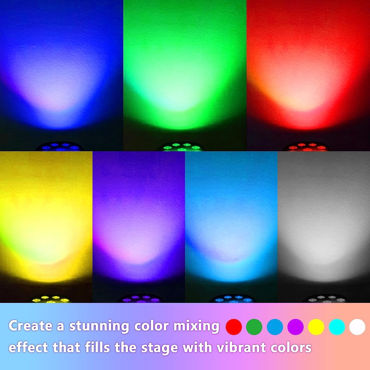 HOLDLAMP Par Lights DJ Lights 10Wx18 LED Uplight RGBW Stage Lights Effect by DMX Sound Activated Control Wash Lights for Parties - Image 2