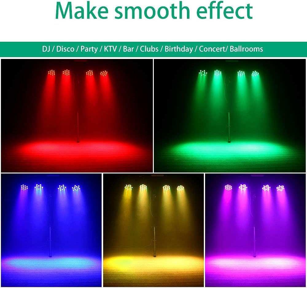 U`King LED Par Lights DJ Stage Light RGB 36 LED with Sound Activated Remote Control DJ Uplighting for Wedding Party Club - Image 3