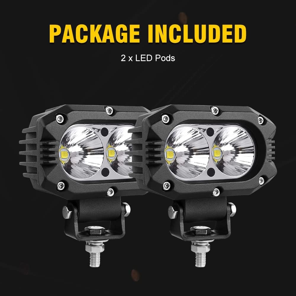 Samman 4 Inch LED Pod Light 40W Flood Beam Work Light Bar 4000LM Pods Light 6000K White Light Off Road Driving Lights for Truck - Image 6