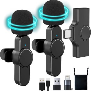 VASSRO Wireless Lavalier Microphone, Wireless mic Clip on Lapel Microphone for Android, iPhone, Pad, Laptop Video Recording,