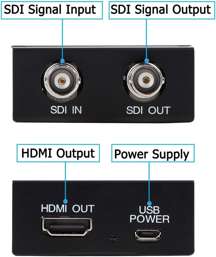 SDI to HDMI Converter Support 3G-SDI, HD-SDI, SD-SDI Auto Format Detection and Stereo Audio De-embedder, SDI Loopout (Black) - Image 6