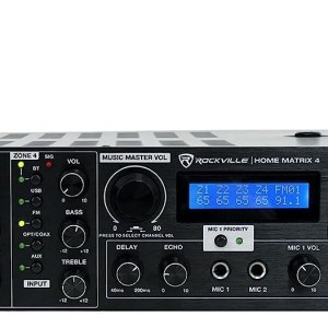 Rockville Home Matrix 4 Zone 8 Channel 600w Multi Room/Source Receiver/Amplifier