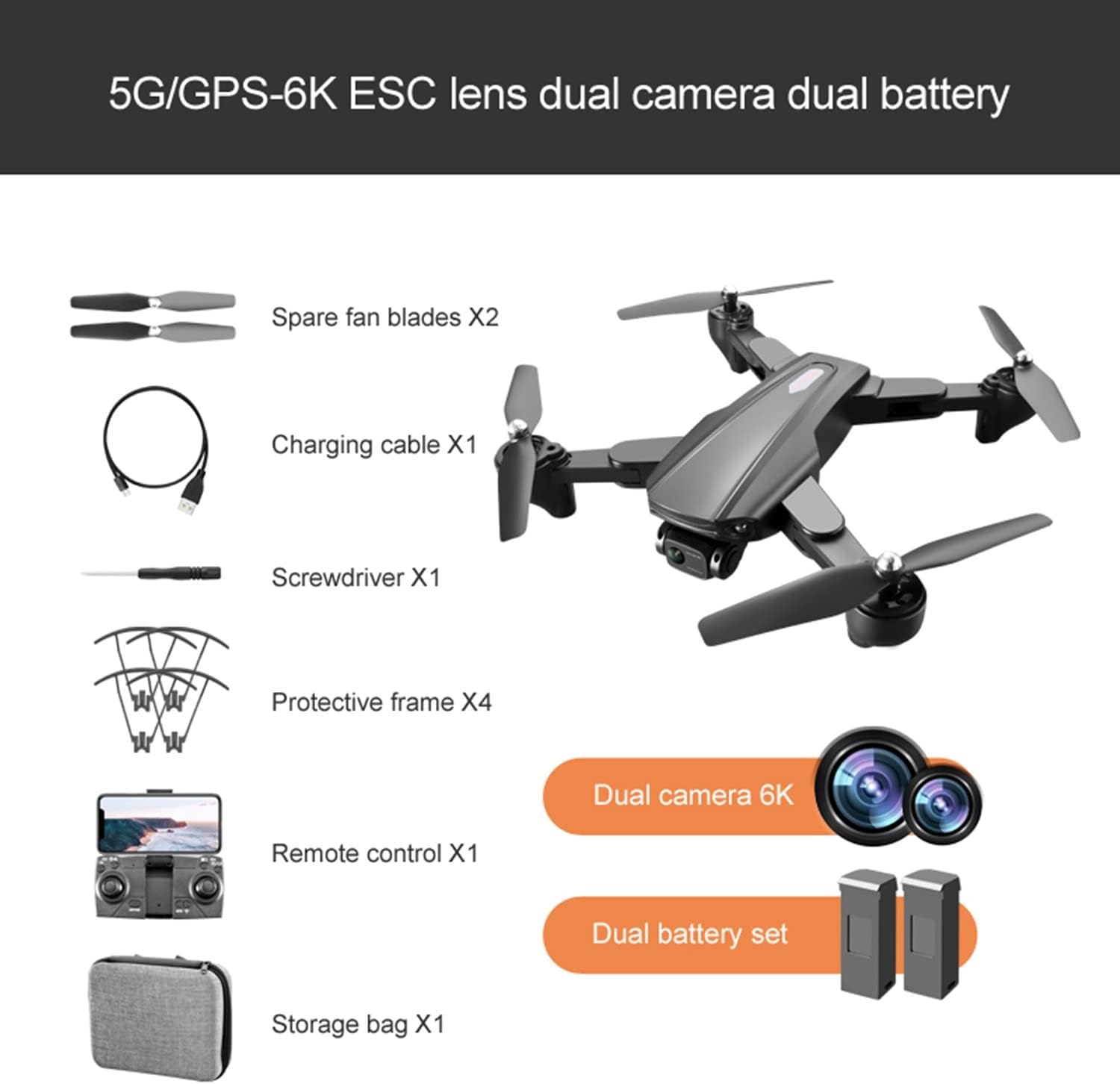2022 Upgraded Drone With,Gps Aerial Photography 4k Dual-Camera Optical Flow Positioning Four-Axis Drone 5g, Drone With - Image 6