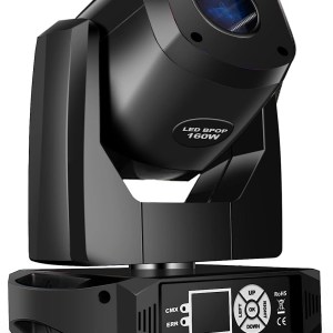 SHEHDS Moving Head Light 160W LED Beam Frost Wash Stage Lights 9 Static + 6 Rotating Gobos 9 Colors Zoom 6-Facet Rotating Prism