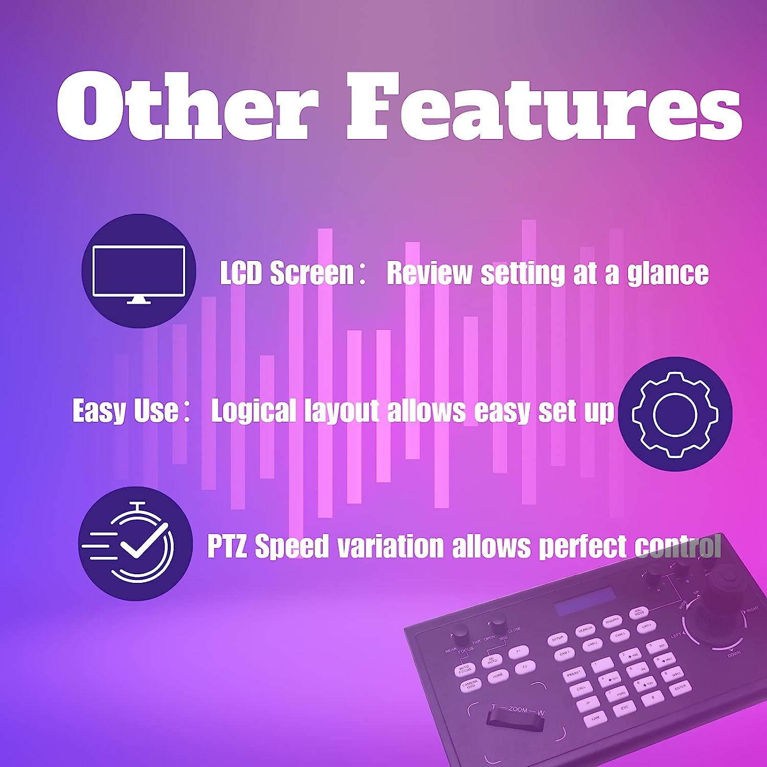 Zowietek New Gen PTZ IP Keyboard | Network Controller | 4D Joystick with POE | 5 Inch LCD Screen | Decoding H.264 and H.265 | - Image 29