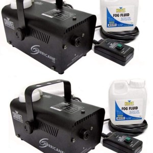 CHAUVET DJ Hurricane Pro Fog Smoke Machine with Fog Fluid and Remote (2 Pack)
