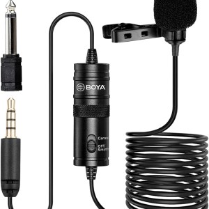 BOYA Microphones by-M1 Compact Smartphone Camera DSLR Lavalier Microphones for iPhone Android Samsung Sony Nikon (19.7ft)
