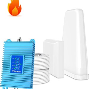 Tonve Cell Phone Signal Booster Verizon AT&T T Mobile Cell Signal Booster Boosts for all U.S. Carriers - Convenient Cellular