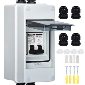 60 Amp 12V-400V PV DC Miniature Circuit Breaker with Box UV Proof (10A 20A 30A 40A 50A Optional) Solar Disconnect Switch for