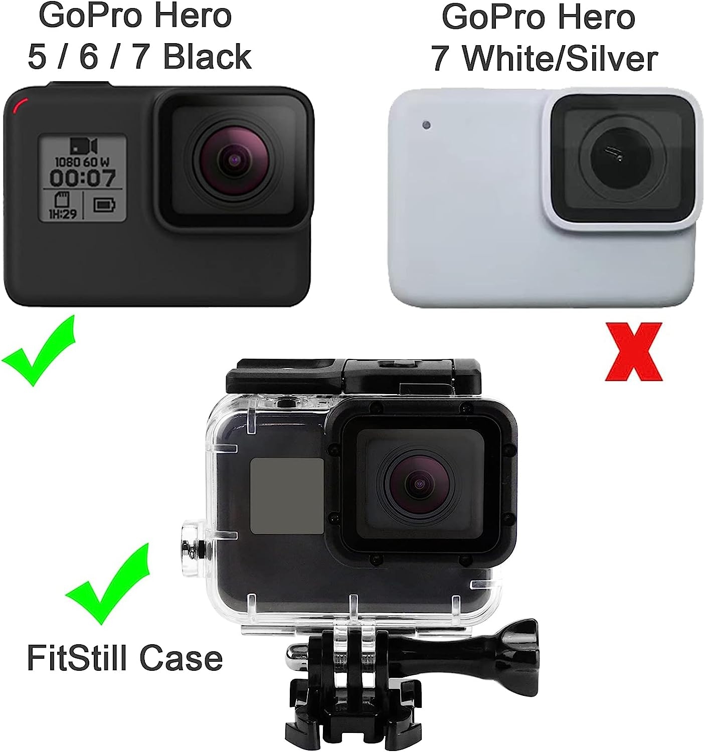 FitStill 60M Waterproof Case for GoPro Hero 11 Black/Hero 10 Black/Hero 9 Black, Protective Underwater Dive Housing Shell with - Image 48