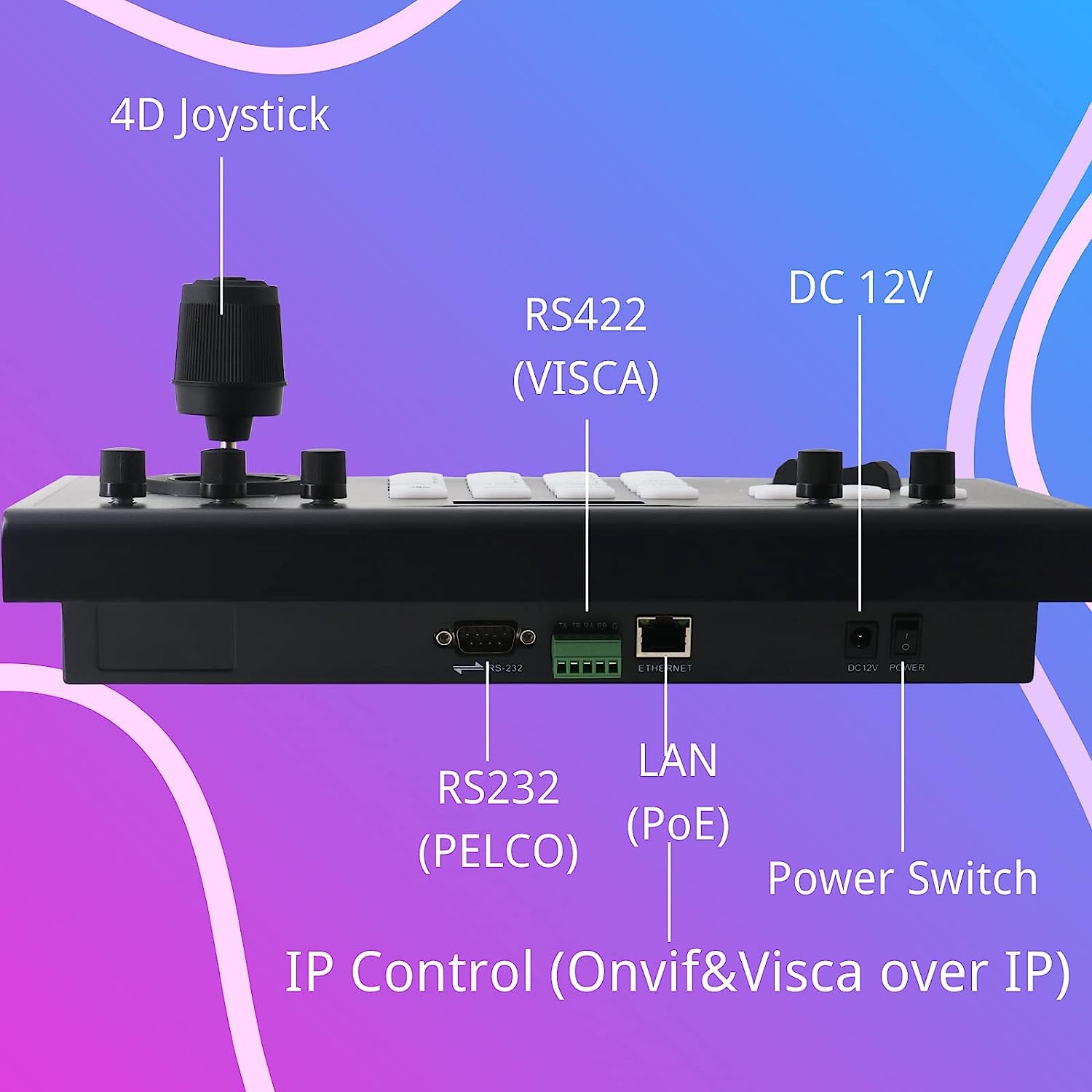 Zowietek New Gen PTZ IP Keyboard | Network Controller | 4D Joystick with POE | 5 Inch LCD Screen | Decoding H.264 and H.265 | - Image 28