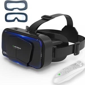 VR Headset Virtual Reality VR 3D Glasses VR Set 3D Virtual Reality Goggles,Adjustable VR Glasses Support 7.2 Inches [with