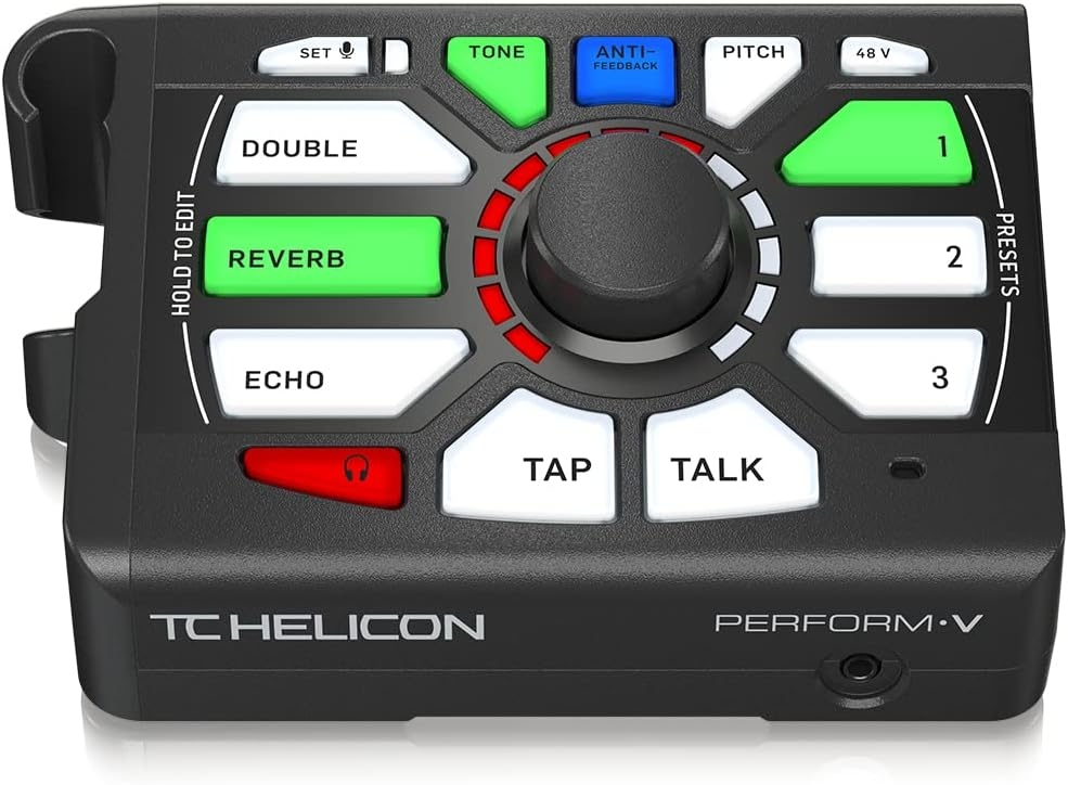 TC Helicon PERFORM-V Ultimate Mic Stand-Mount Vocal Processor for Quick and Easy Studio-Quality Sound with Expandable Effects - Image 2