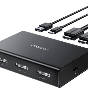 UGREEN HDMI Splitter 1 in 2 Out 4K@60Hz Only Mirror/Duplicate Screen Powered HDMI 2.0 Splitter 1x2 Support EDID HDCP 2.2/1.4 3D