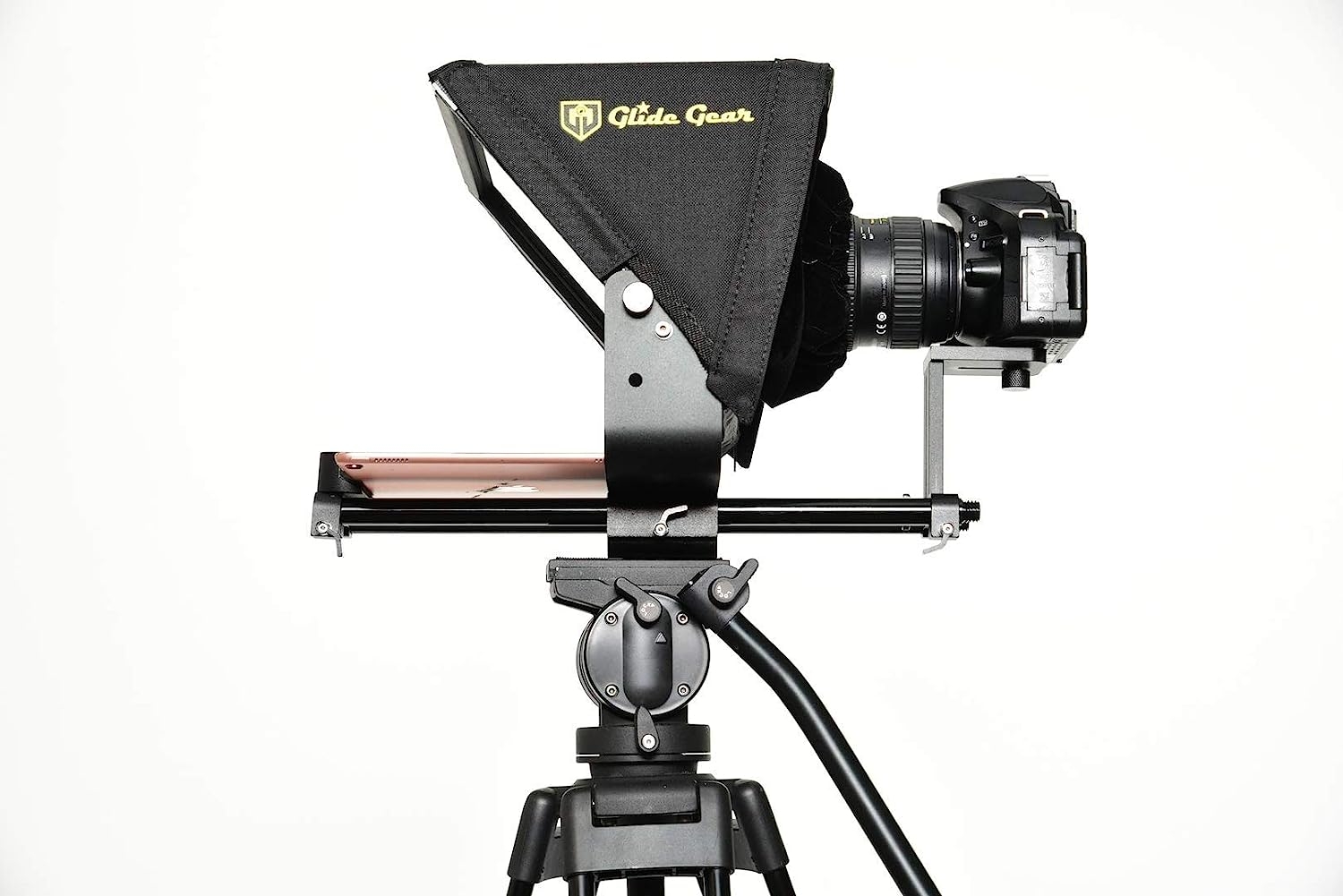 Glide Gear TMP 500 Universal Video Camera Tripod Teleprompter 15mm Rails w/ Carry Case - Image 2