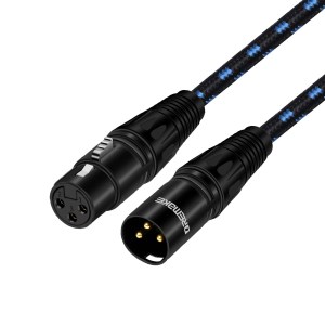 DREMAKE XLR Mic Cable, 25 Foot Balanced XLR 3Pin Male to Female Microphone Patch Cable for Live Sound & Stage, Studio