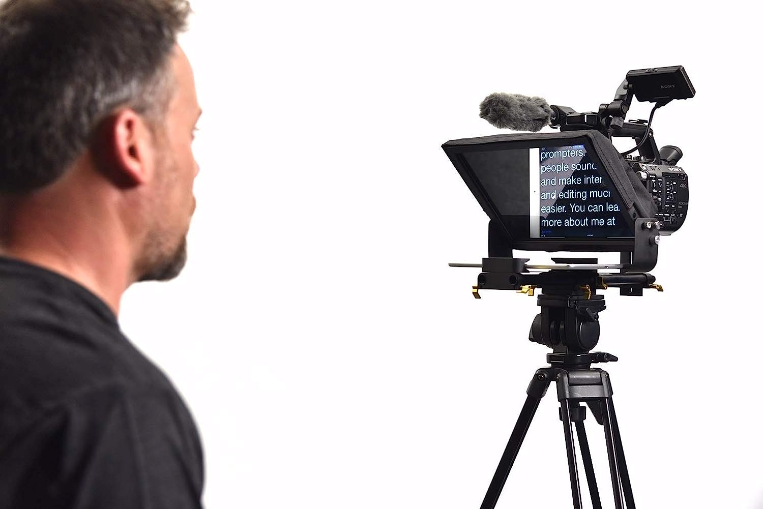 Glide Gear TMP 500 Universal Video Camera Tripod Teleprompter 15mm Rails w/ Carry Case - Image 6