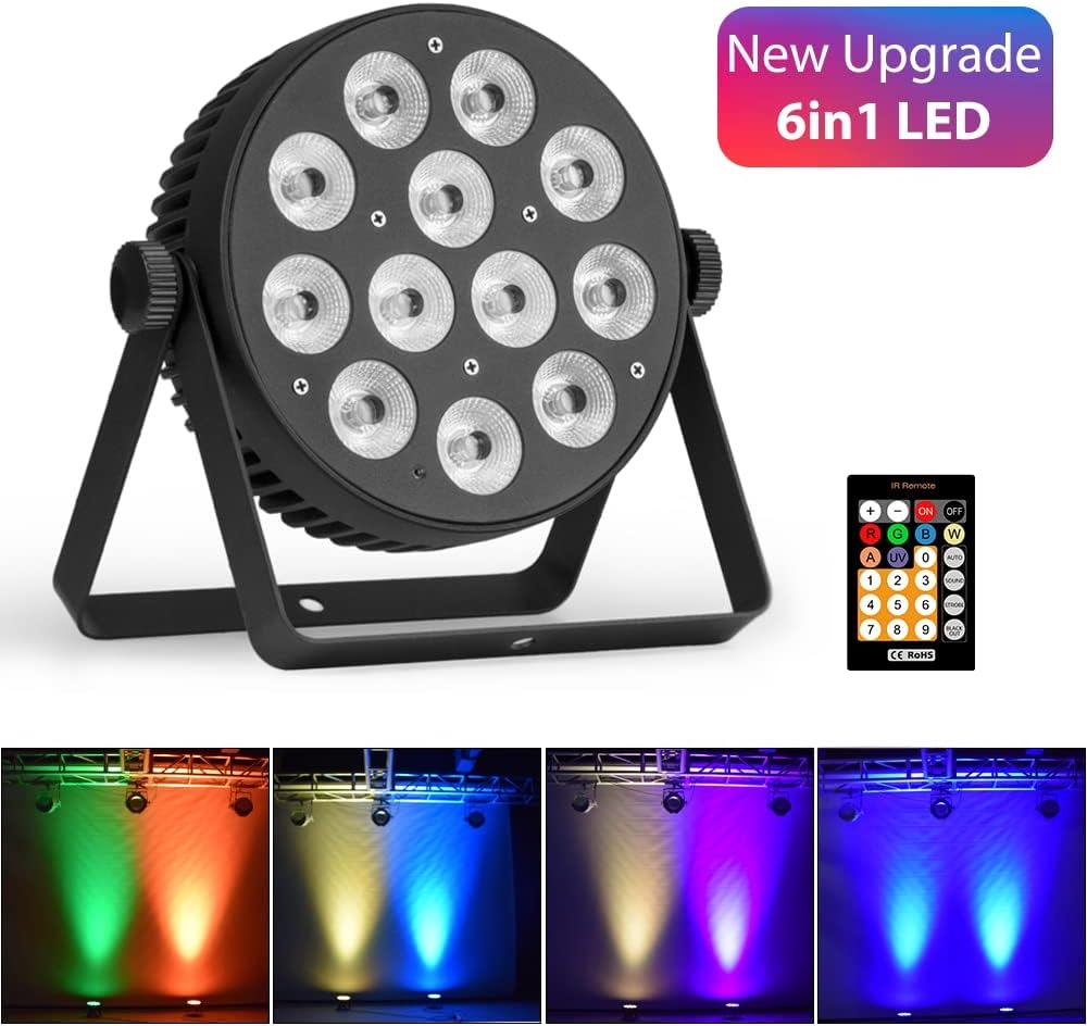RIUKOE Stage Light Led Par Aluminum Cast Fanless Accent Light DMX RGBW 96W Dj Lights Sound Activated Powerful SlimPAR Led Wash - Image 2