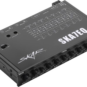 Skar Audio SKA7EQ 7 Band 1/2 DIN Pre-Amp Car Audio Graphic Equalizer with Aux Input and High Voltage RCA Outputs