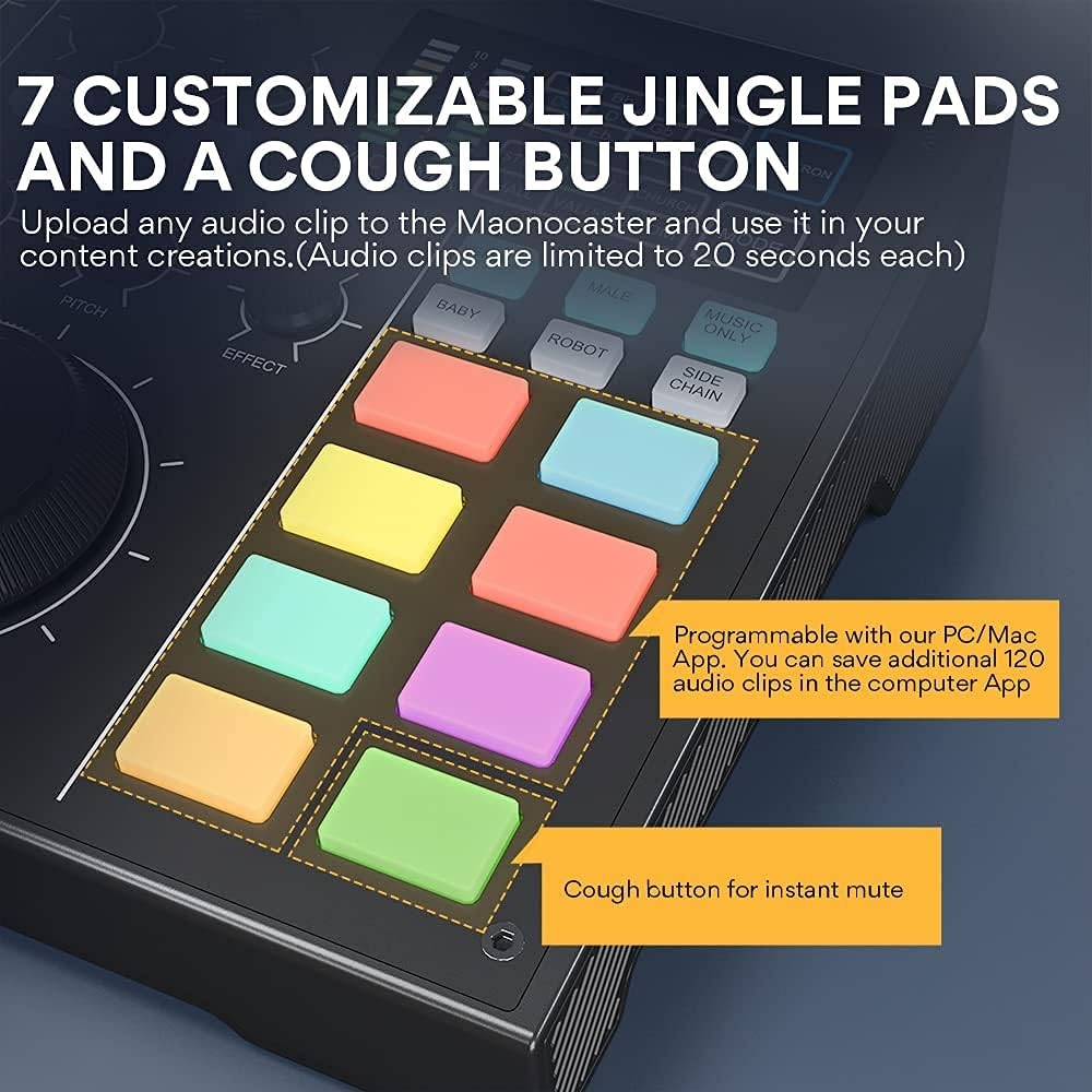 Audio Interface with DJ Mixer and Sound Card, Maonocaster Portable ALL-IN-ONE Podcast Production Studio with XLR Condenser - Image 13