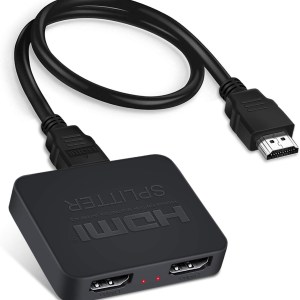 HDMI Splitter 4K@60Hz, avedio links HDMI Splitter 1 in 2 Out, HDMI2.0b Splitter for Dual Monitors Only Duplicate/Mirror Screens,