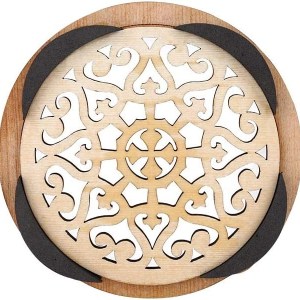 Tomotato Guitar Sound Hole Cover Wooden Soundhole Cover Protector Screeching Halt Block Feedback Buffer with Pattern for Guitar