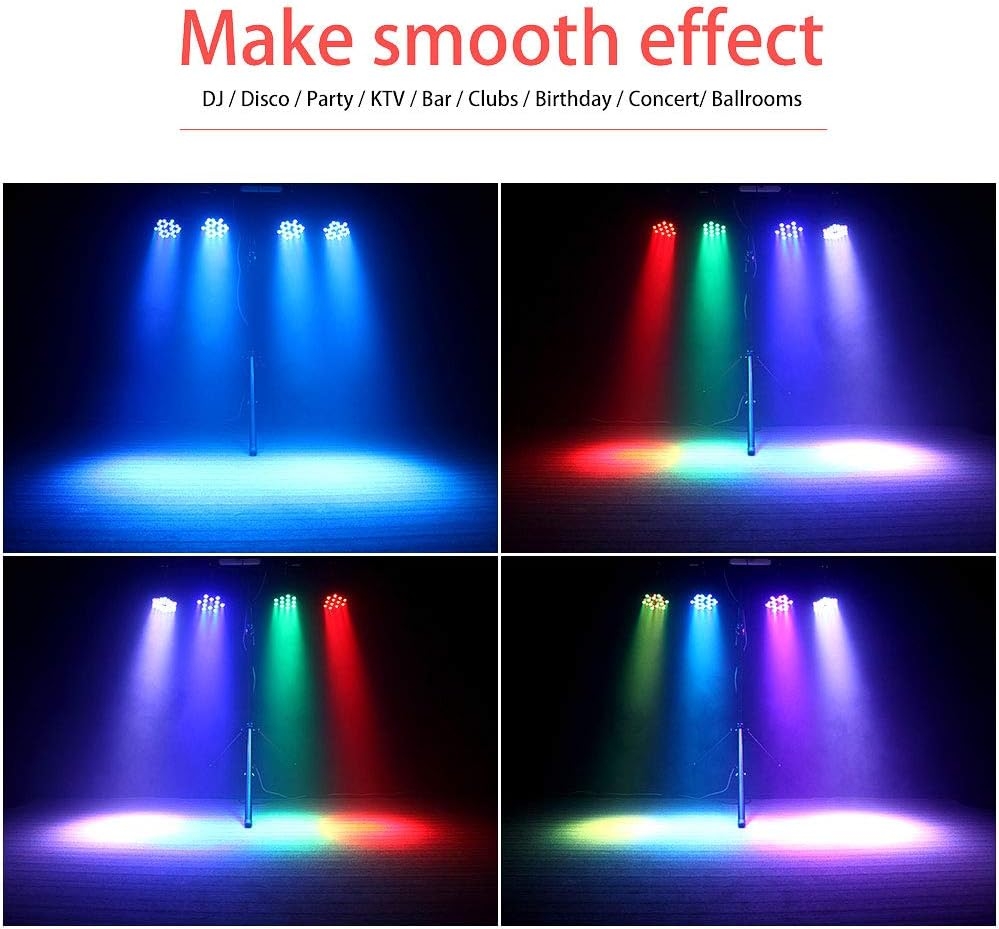 U`King LED Par Lights DJ Stage Light RGB 36 LED with Sound Activated Remote Control DJ Uplighting for Wedding Party Club - Image 4