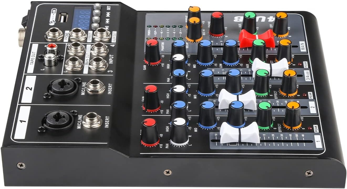 Dj Mixer Board 8 Channel Mixer Professional Digital Audio Mixer with Bluetooth, USB Sound Mixer with MP3 Playback, XLR - Image 28
