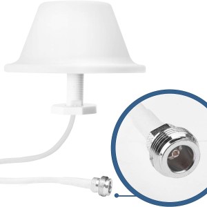 Dome Ceiling Antenna, Omni-Directional Indoor Antenna, Wide Band Dome Antenna with N-Female Connector for Cell Phone Signal