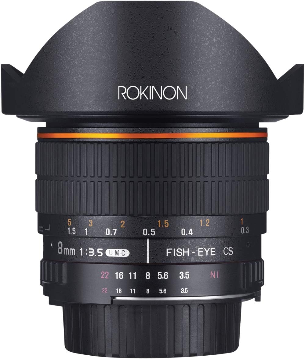 Rokinon FE8M-N 8mm F3.5 Fisheye Fixed Lens for Nikon (Black)