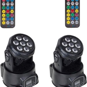 XPC 2Pcs 60W LED Moving Head Light with Remote 8 Gobo 8 Pattern Spotlight by DMX Controlled 9/11 Channel for Disco Club Party