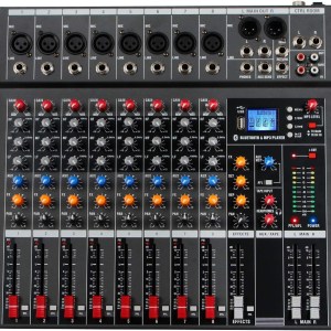 Depusheng DX6 DJ Sound Controller Interface w/ USB Drive for Computer Recording 6-Channel Studio Audio Mixer - XLR Microphone