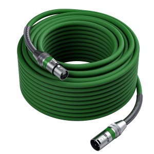 XLR Cable 100 Feet, 22AWG, Zinc Alloy Shells, XLR Male to Female Heavy Duty Cable, 3 Pin Balanced Shielded Microphone Cord,