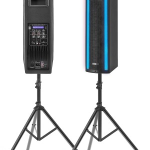 3 x 6.5'' Bluetooth Combo Speaker Boxes - Active & Passive DJ Loud Speakers with RGB Lights, USB/SD Card/MP3/FM/RCA/Mic Inputs,