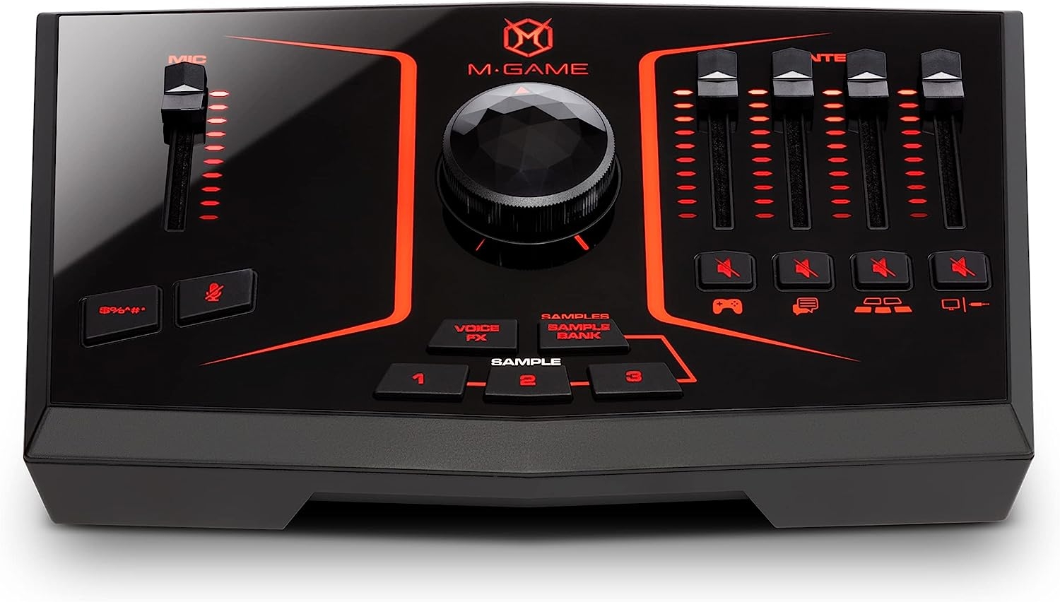 M-Game Solo USB Audio Interface Mixer for Streaming and Gaming with XLR Microphone in, Optical in, Voice FX, Sampler, Lights and - Image 24