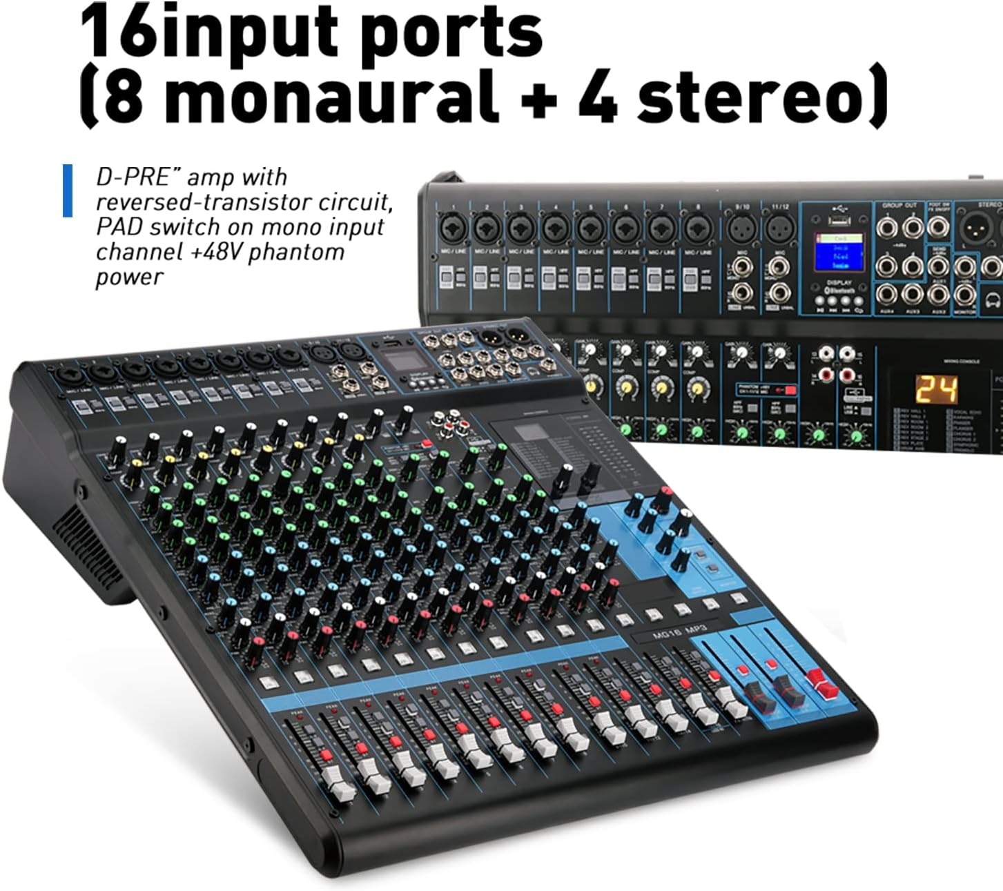 Audio Mixer Bluetooth G-MARK Professional Mixer Usb Interface Sound Board Console System 16 Channel Digital MP3 Computer Input - Image 4