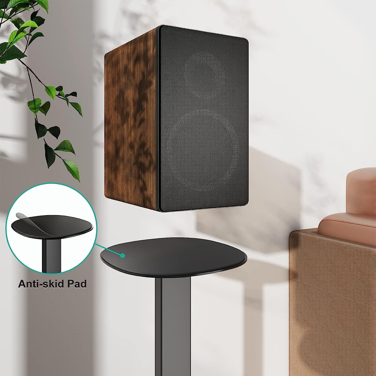 WALI Universal Speaker Stands, Surround Sound Speaker Stands for Satellite & Bookshelf Speakers Up to 22lbs, Height Adjustable - Image 7