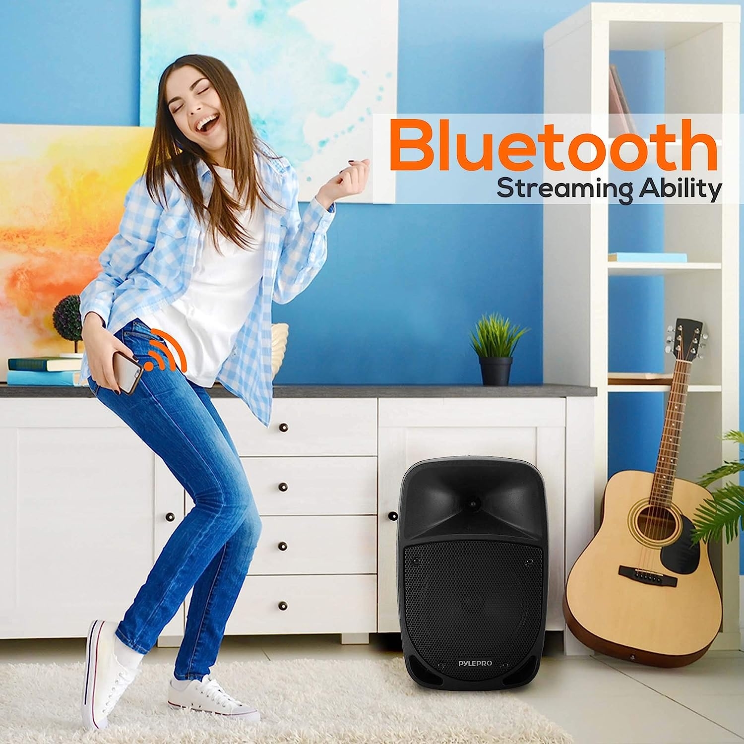 Pyle 800W Portable Bluetooth PA Speaker - 8’’ Subwoofer, LED Battery Indicator Lights w/Built-in Rechargeable Battery, - Image 5