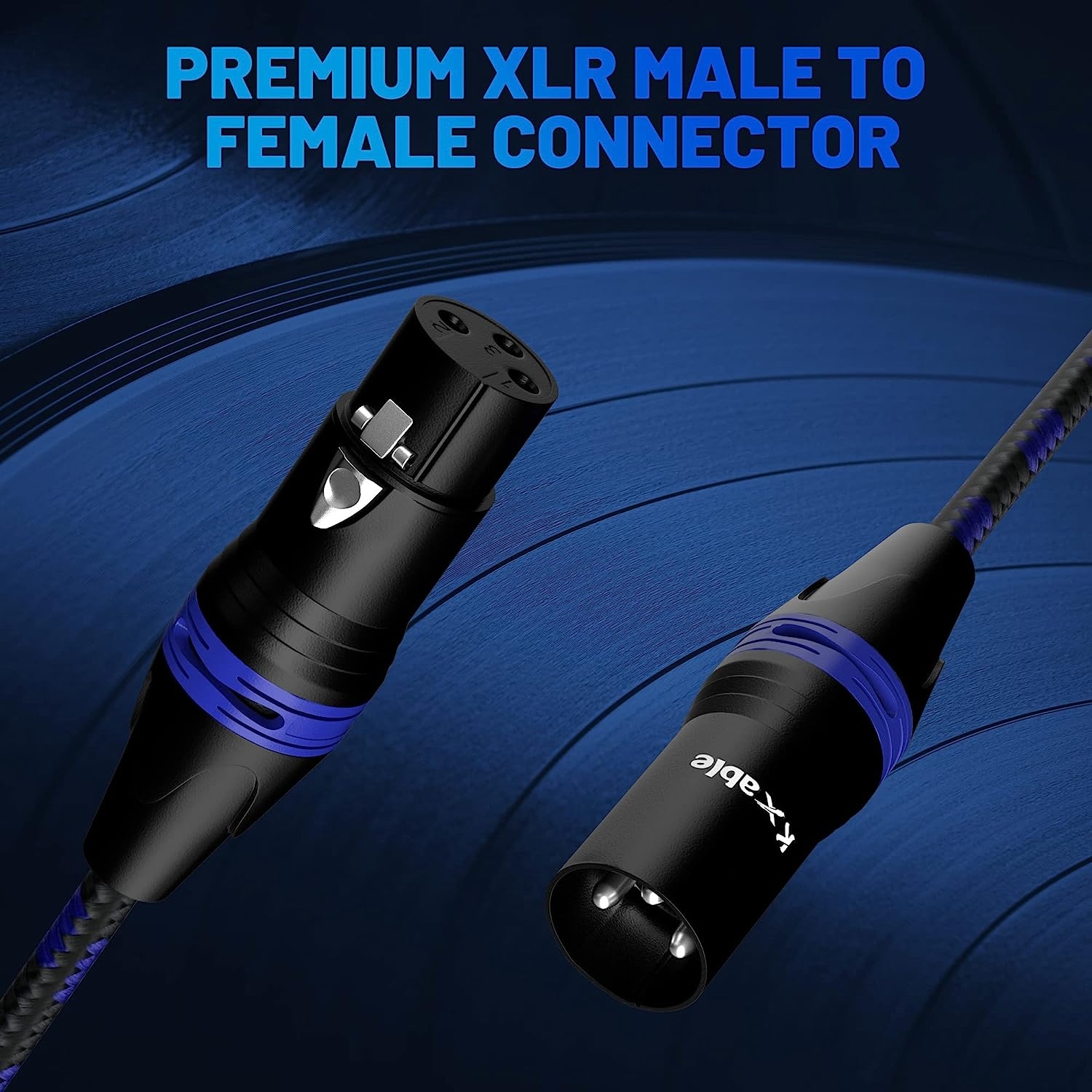 XLR Microphone Cable 15 Feet (2 Pack, 2 Colors), 3 Pin Shielded Balanced Male to Female Mic Cord, DMX Cable for Amplifier, - Image 11