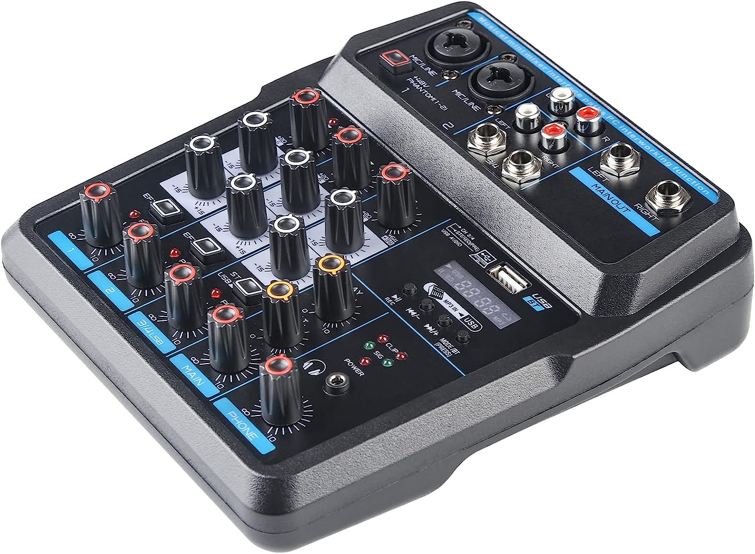 Dj Mixer Board 8 Channel Mixer Professional Digital Audio Mixer with Bluetooth, USB Sound Mixer with MP3 Playback, XLR - Image 29